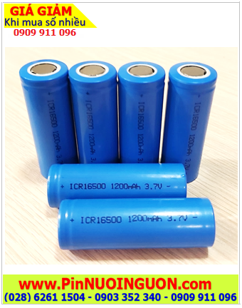 Pin sạc ICR16500, Pin sạc 3.7v Lithium Li-ion Sunmoon ICR16500 (1200mAh 3.7v) chính hãng